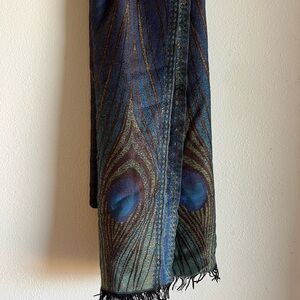 SOLD Metropolitan Museum of Art Louis C Tiffany Peacock Feather Silk/Wool Shawl